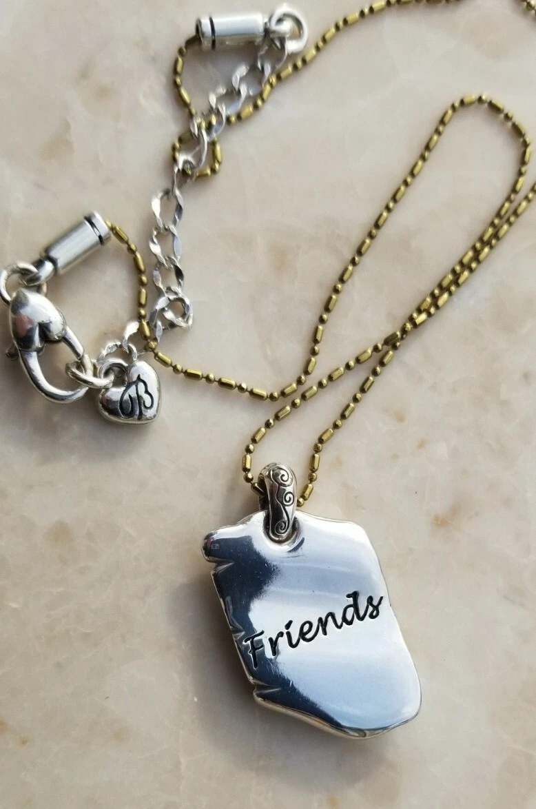Brighton Heartfelt Friends Necklace Pendant Jewelry silver gold tone