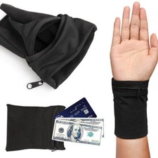 Pocket Wrist Wallet Travel Pouch Bag Band Zipper Gym Running Sports Wrist Belt