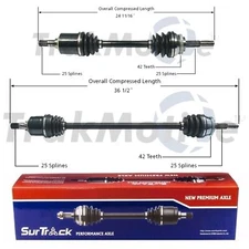 SurTrack Pair Set of 2 Front CV Axle Shafts For Nissan Sentra 1.8 L4 Manual FWD