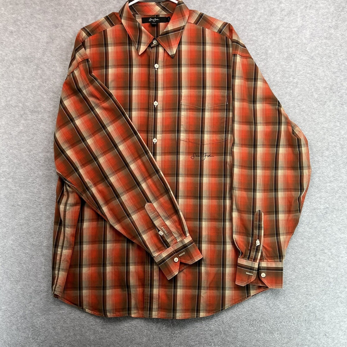 sean jean dress shirts Vintage Sean John Men's Button Up Long Sleeve Denim Dress Shirt Size Medium