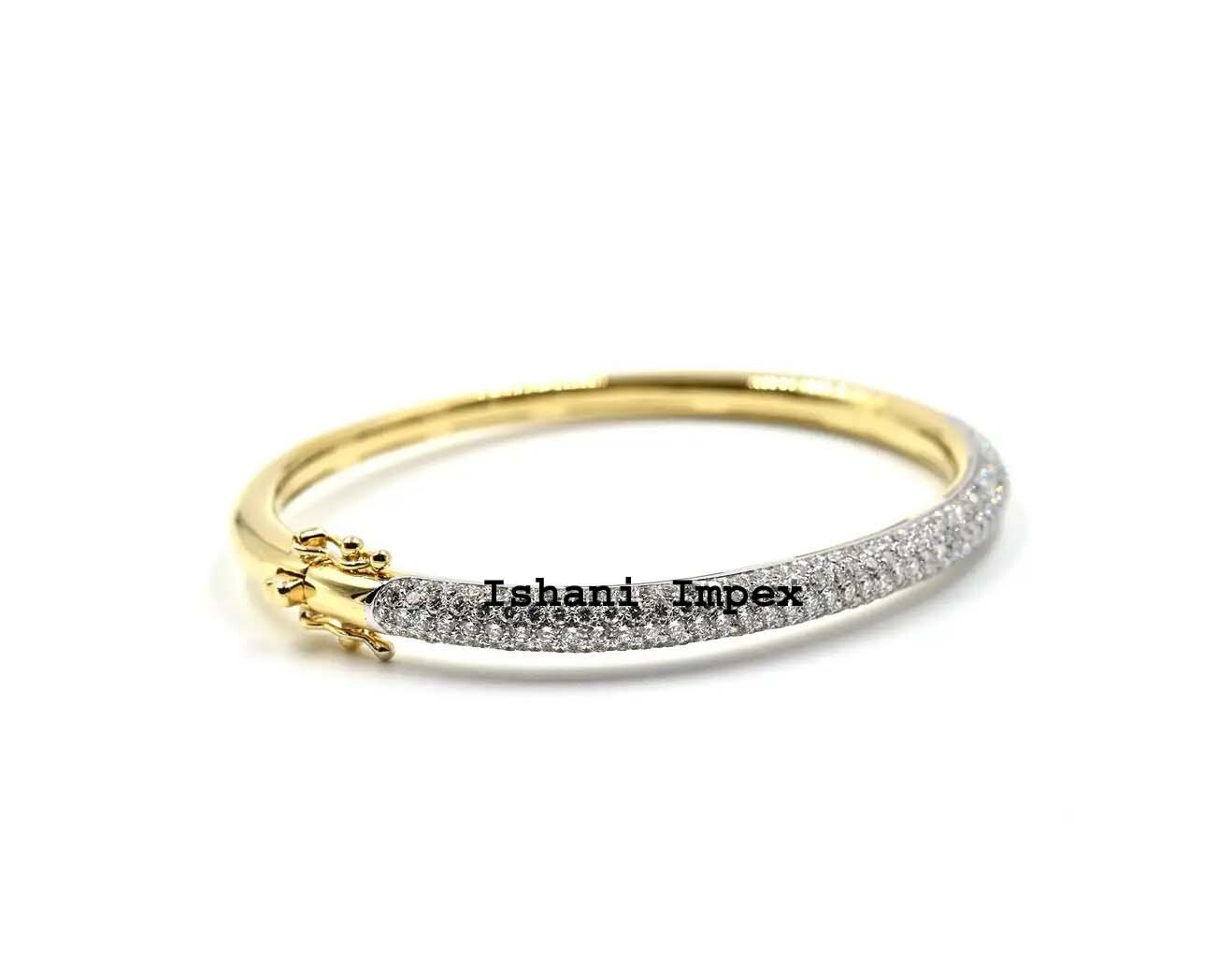 Bangle Natural Rose Cut Diamond & 925 Sterling Silver Bracelet Jewelry-image