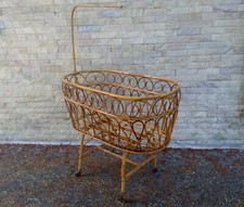 Culla in banbù e vimini Vintage anni '60