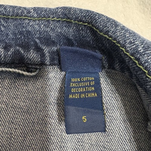 Kinder Größe 5 Vintage Oshkosh B'gosh Messing Kleeblatt Knöpfe Jeansjacke 100 % Baumwolle - Bild 5 von 5