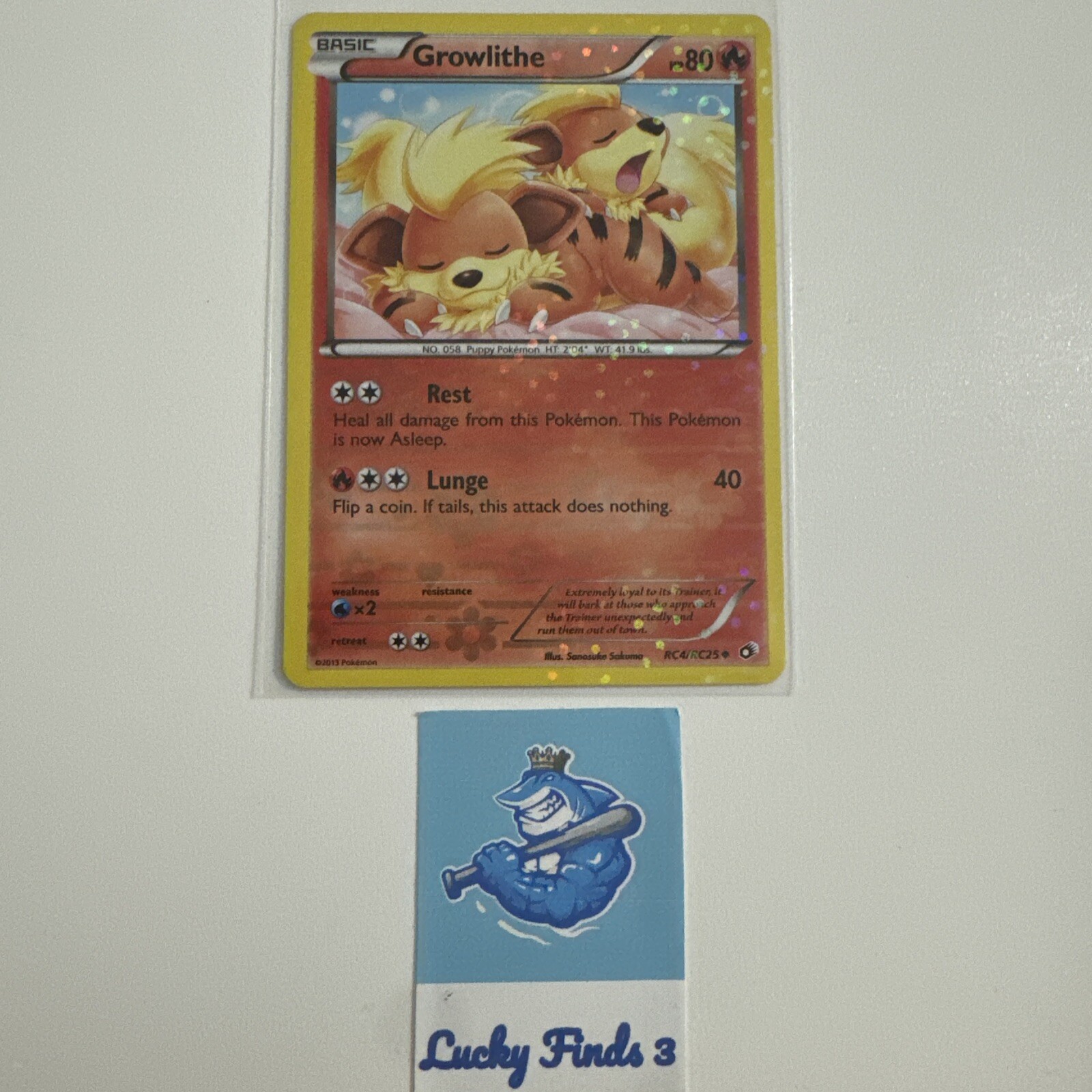 Growlithe RC4/RC25 Reverse Holo Legendary Treasures Radiant Pokemon Card