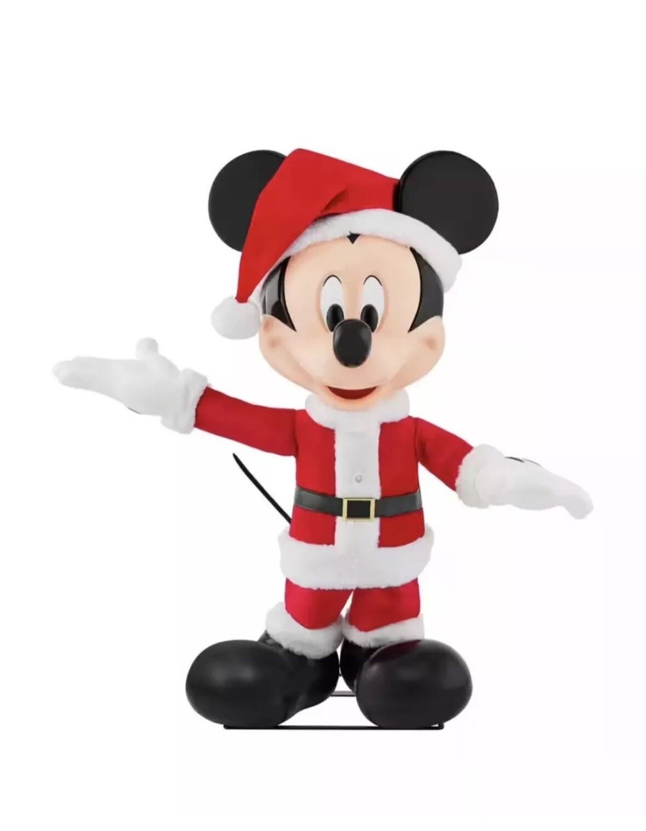 Disney 4 ft Animated Holiday Mickey Mouse Christmas Santa NEW Home