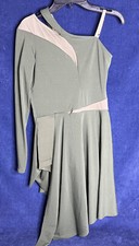 Weissman Girls Costume Size LC Olive Dress Asymmetrical Long Sleeve Skirt Large