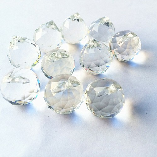 10PC Clear 20MM Fengshui Faceted Prism Ball Crystal Hanging Suncatcher Pendant - Picture 1 of 6
