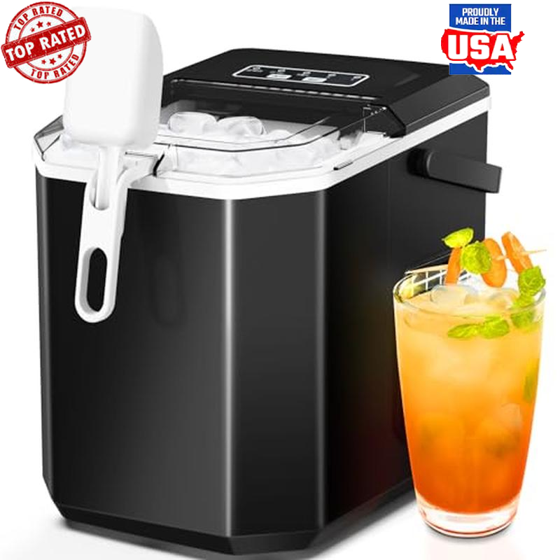 Portable Ice Maker Fast Ice Production Self-Cleaning Compact Design 2 Sizes New-image