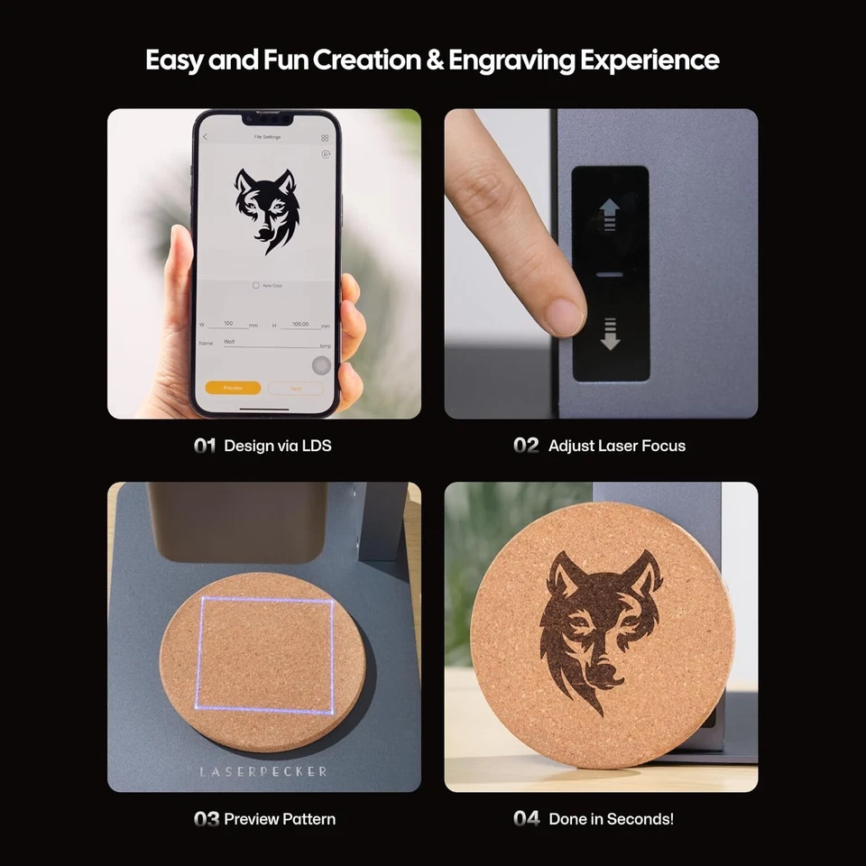 Refurbished LaserPecker LP2 Laser Engraver Handheld Laser Engraving Machine Wood - Image 3 of 4