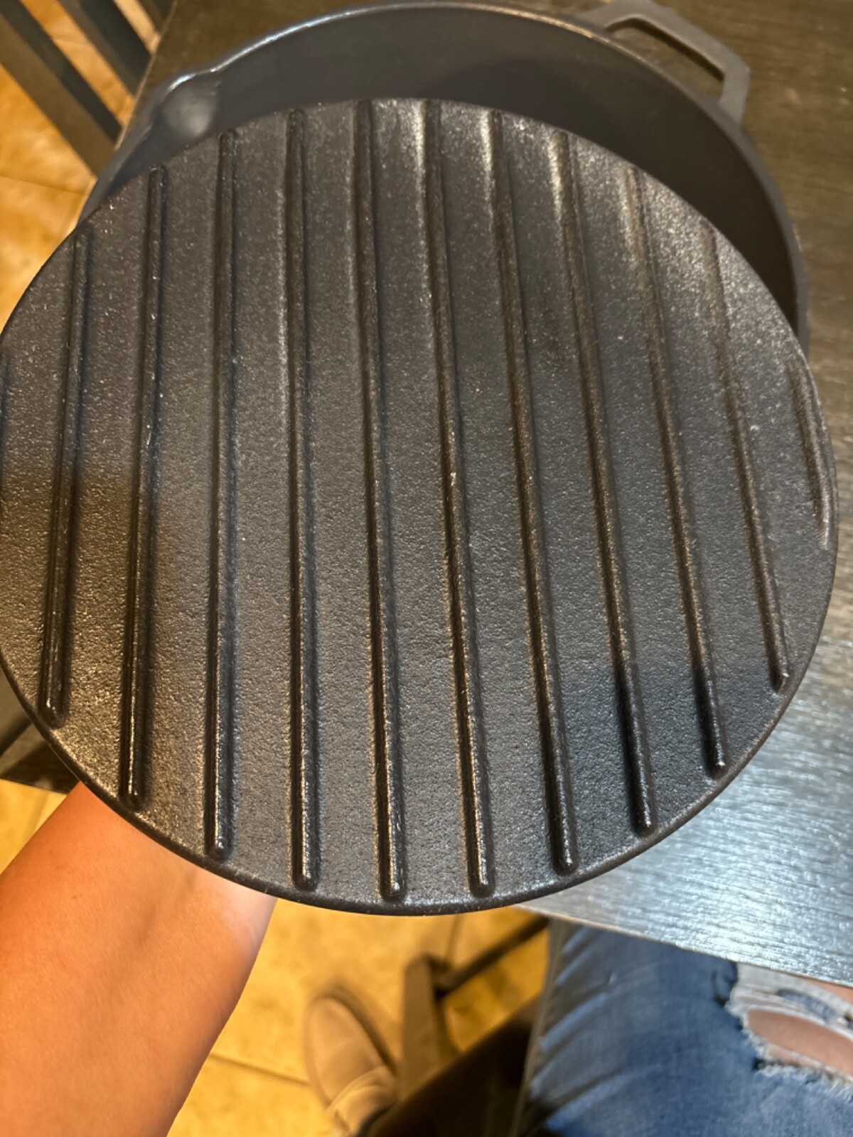 Geoffrey Zakarian 11" Nonstick Cast Iron Grill Pan with Press Black