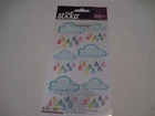 Scrapbooking Stickers Sticko Rainbow Clouds Colorful Rain Drops Repeats