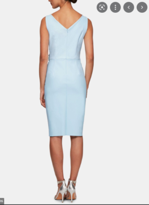 ALEX EVENINGS EMBELLISHED RUCHED LIGHT BLUE SHEATH DRESS sz 14 | eBay
