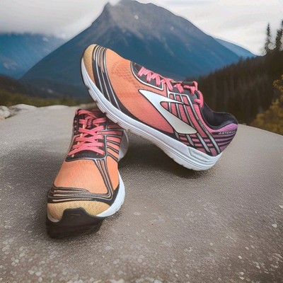  Brooks Asteria Womens Sz 6.5 B Orange Running Shoes Sneakers Curex RunPro