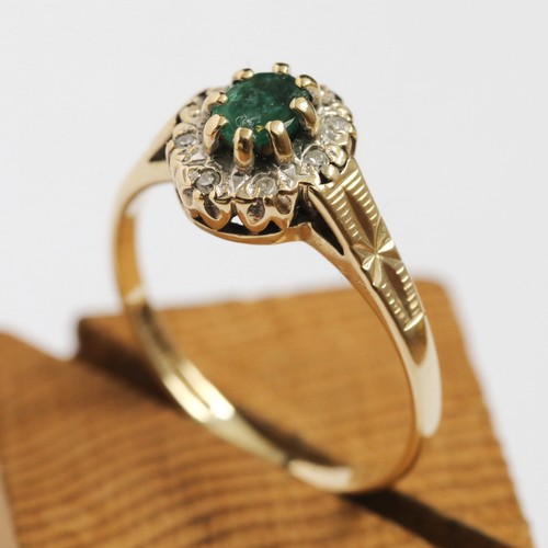 Emerald & Diamond Cluster Ring