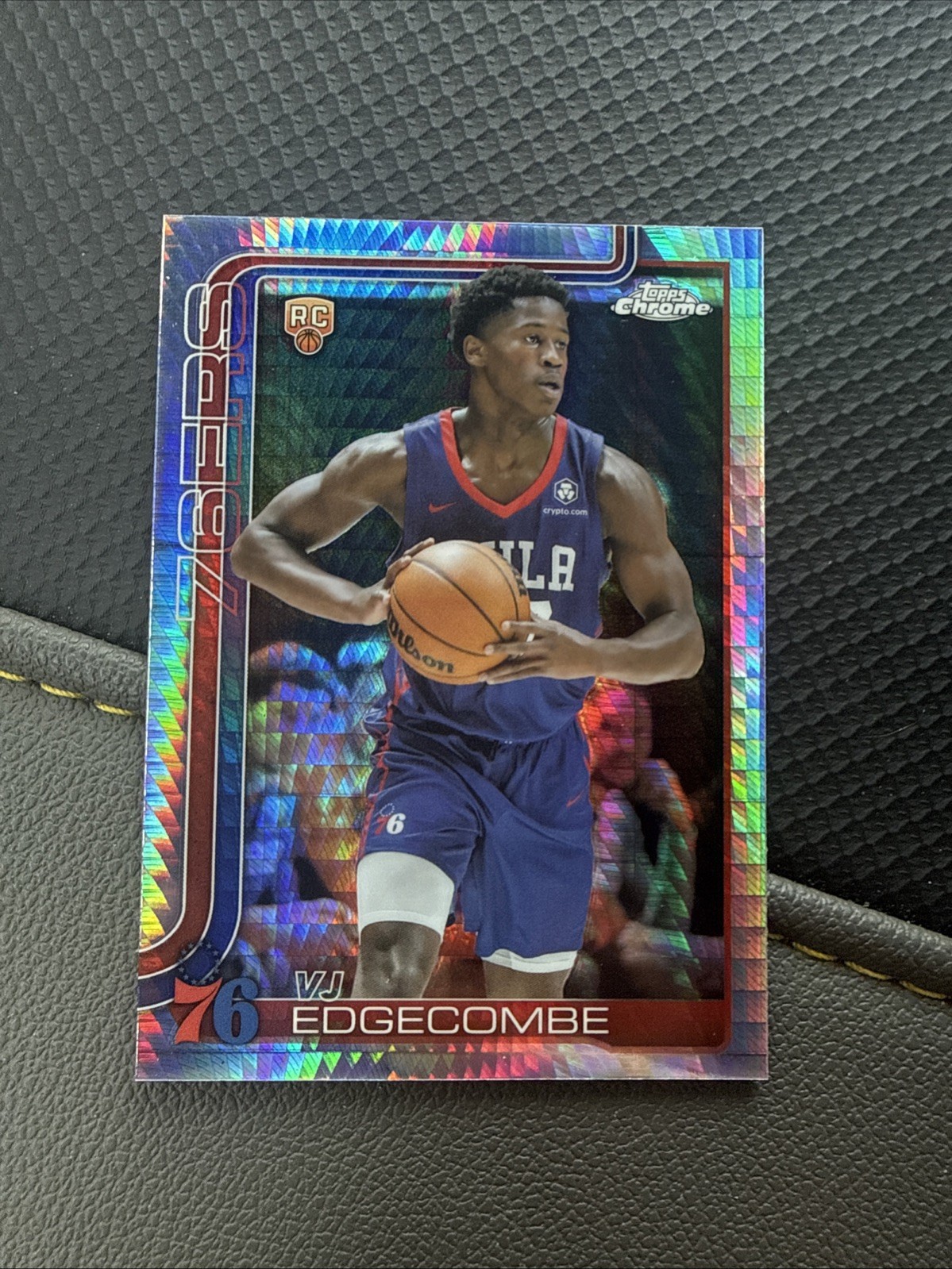 2025-26 Topps Chrome VJ Edgecombe Rookie Prism Refractor 253 Philadelphia 76ers