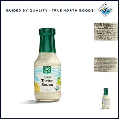 10 Fl Oz Organic Tartar Sauce, Vegetarian Paste with No Artificial Preservatives