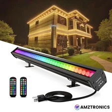 LED Wall Washer Light with RF Remote, 144W RGBW Color Changing Linear Wall Light