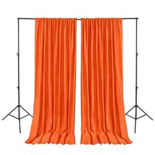 Orange Backdrop Curtains 2 Panels 5x7 Ft Polyester Photography Wedding Decor