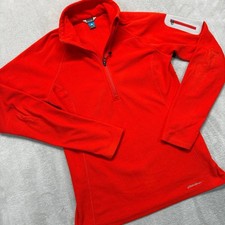 Eddie Bauer Shirt Women's Medium First Ascend Fleece Quarter Zip Pullover Red