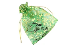100 Pack 7 x 9 Inch Drawstring Flower Heart Bags Organza Jewelry Gift Pouch C...