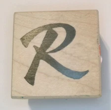 Capital Letter R Stampa Rosa Inc 1999 Nine Design B 60-18 Wood Mount Stamp