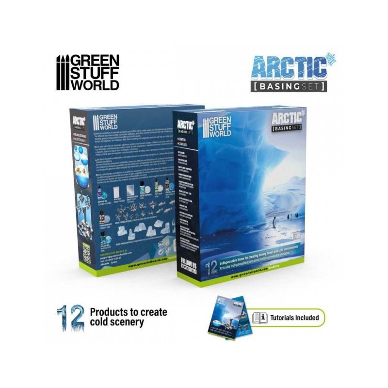 Set de décors arctique enneigé avec banquise et icebergs miniatures pour wargame