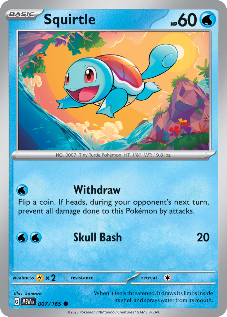 SQUIRTLE 007/165 NM POKEMON KANTARO C NH0015-19