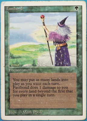 Fastbond Revised VHP/DAMAGED (Rare Reserved List MTG Magic Card) (ID# 518531)