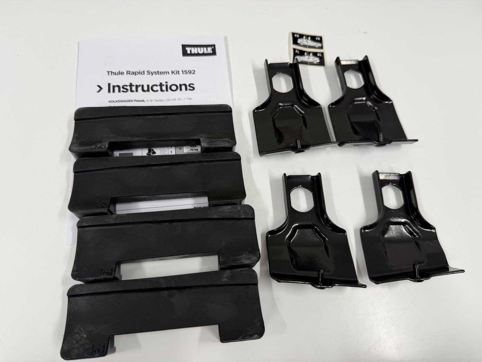 Thule Fitting Kit  1592 no box fits VOLKSWAGEN Passat, 4-dr Sedan, 05-09, 10–