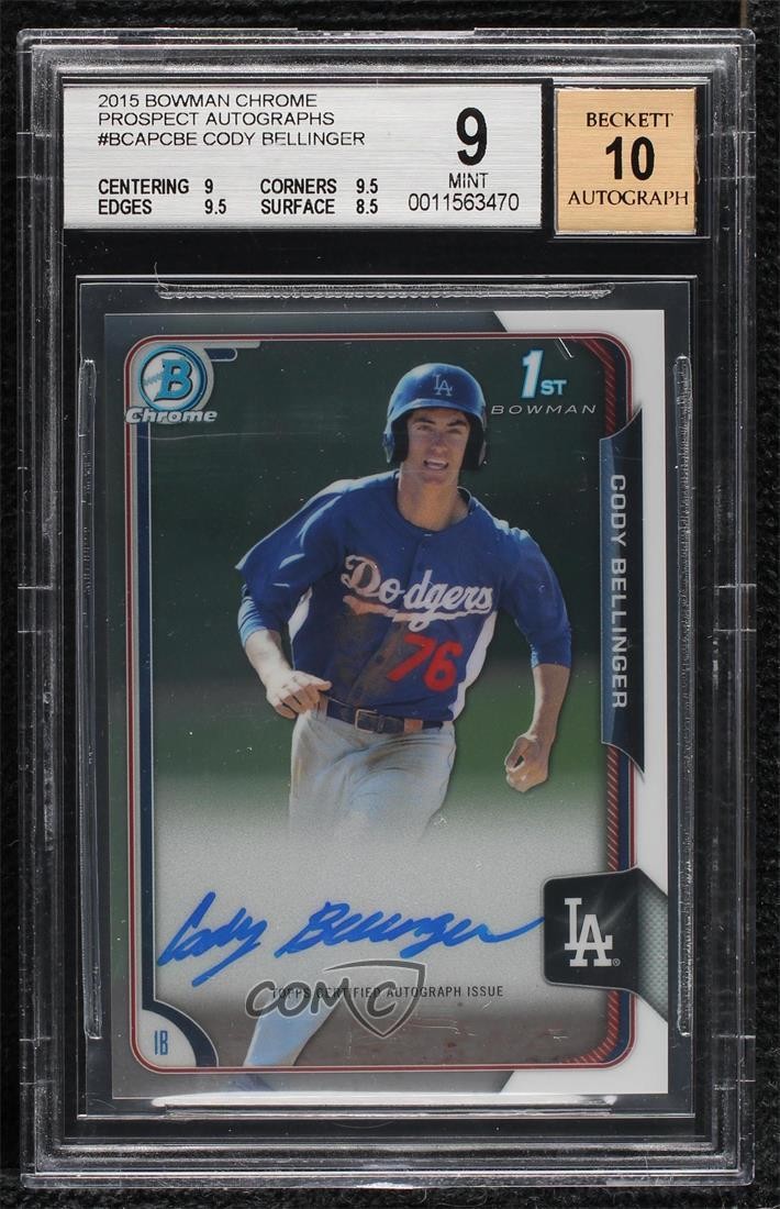 2015 Bowman Chrome Prospects Auto Cody Bellinger #BCAP-CBE BGS 9 MINT Auto 9su