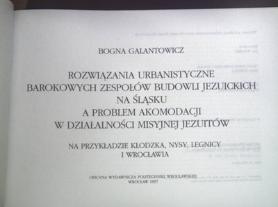 Rozwiazania Urbanistyczne Barokowych zespolow budowli jezuickich na slasku a pro