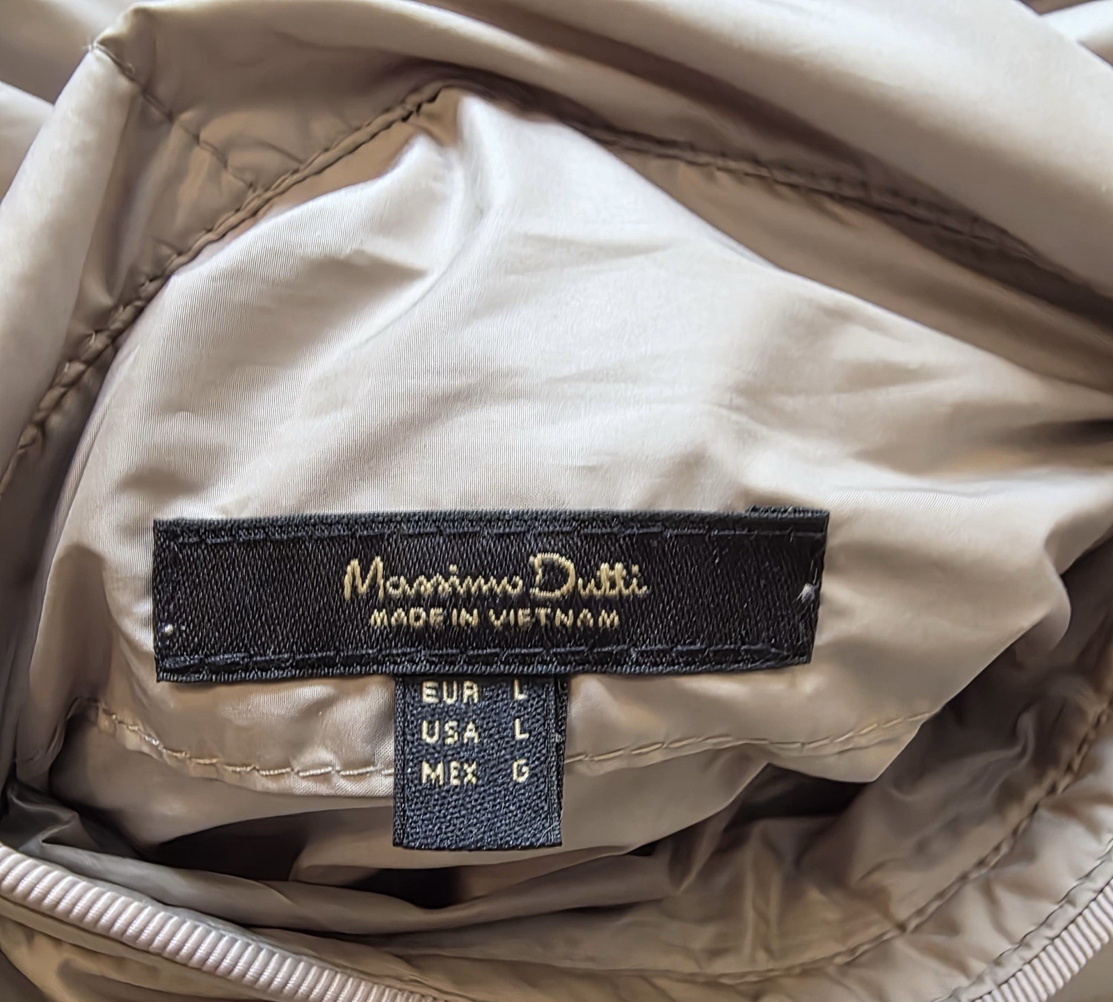 Massimo Dutti Reversible Down puffer Jacket, Khak… - image 4