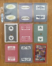 Lot of 9 Casino Single Swap Playing Cards - 5 Jokers- Some Cancelled Cards