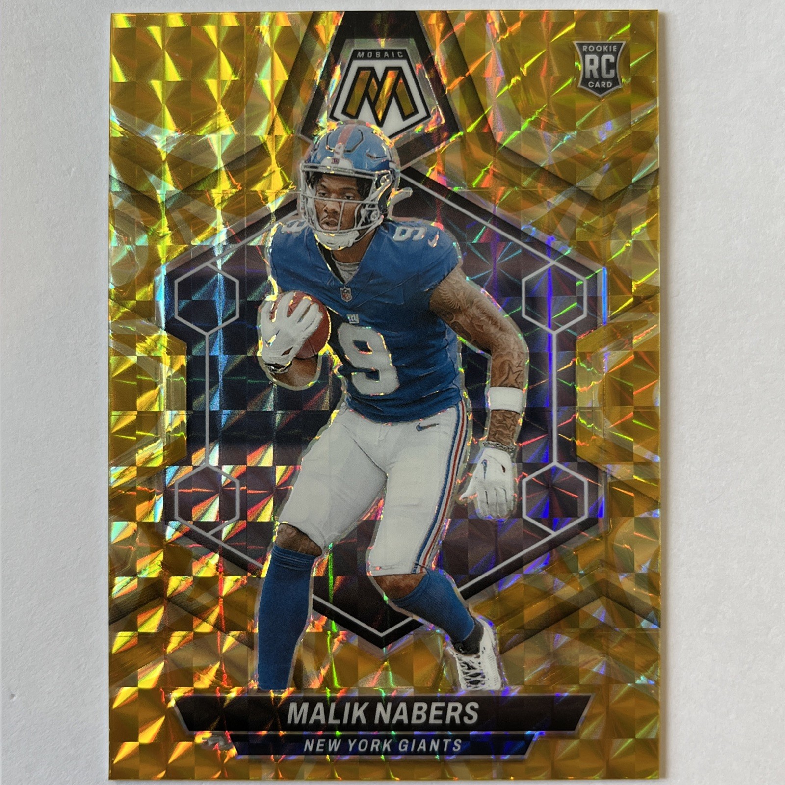 2024 Panini Mosaic - Rookies Malik Nabers #306 Reactive Yellow Mosaic Prizm (RC)
