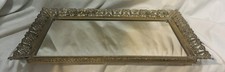 Vintage Ornate Hollywood Regency Gold Filigree Mirror Vanity Tray 15x10x1 Vintage Ornate Hollywood Regency Gold Filigree Mirror Vanity Tray 15x10x1