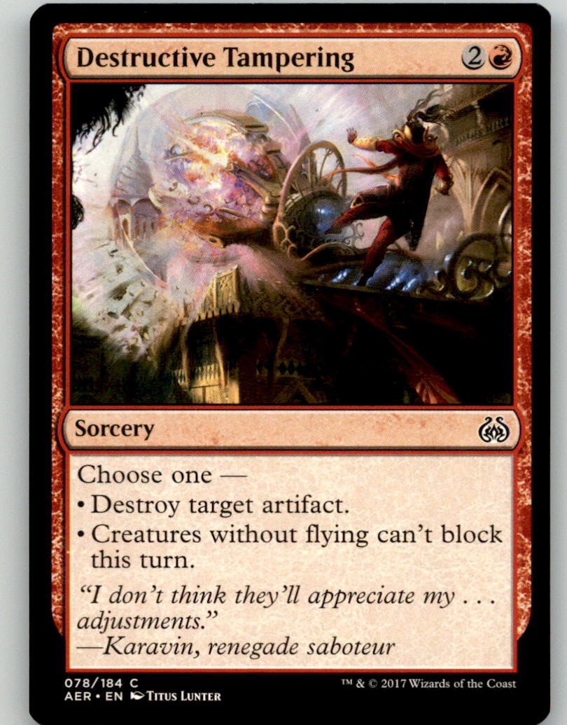Destructive Tampering 78 Common Aether Revolt MTG Lightly Played