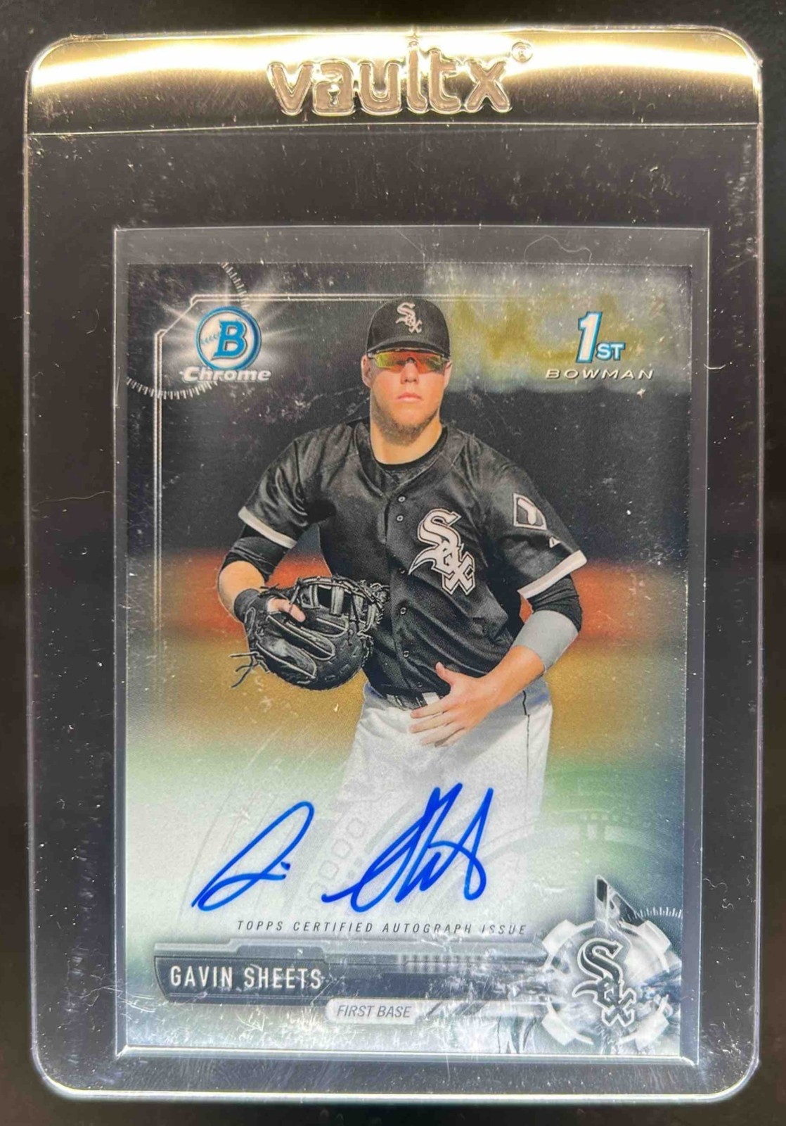 2017 Bowman Draft Gavin Sheets Chrome Auto 1st Prospect #CDA-GS White Sox