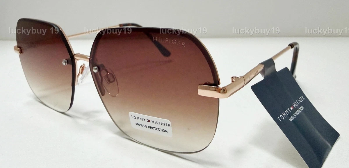 Tommy Hilfiger Gold Metal & Plastic Women\'s Sunglasses Amazon.com: Tommy Hilfiger TH 1668/S Gold/Brown Shaded 59/18  main image 3