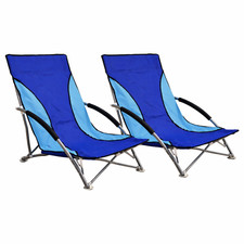 Pack of 2 Folding Chairs Camping Beach Deck Garden Lawn Patio Foldable Seat