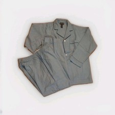 DIPLOMAT PAJAMAS FLANNEL COTTON MEN'S SIZE L 37X31 LIGHT BLUE SNAP FLY