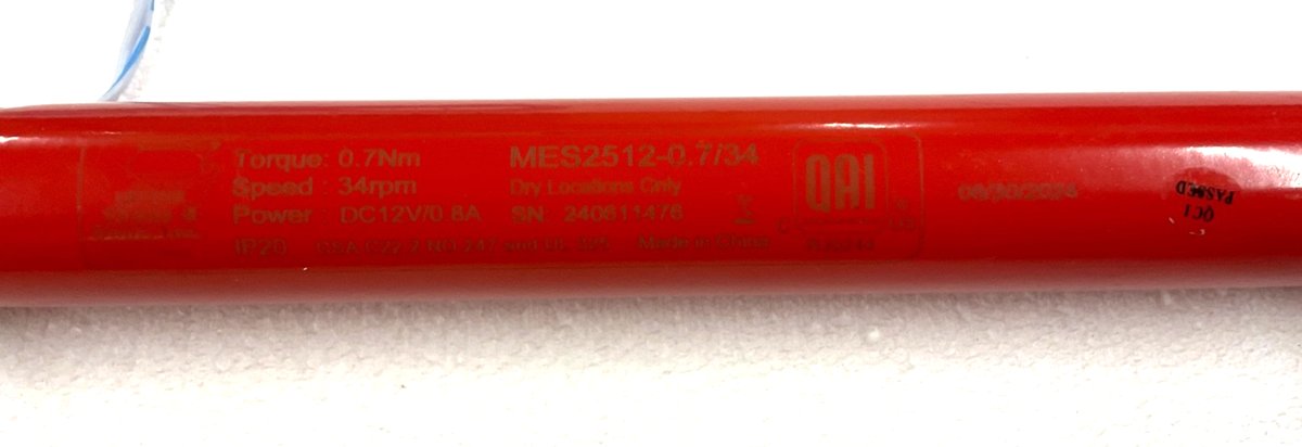 Irvine Shade MES2512-0.7/34 Blind/Shade Motor RV/Camper/Fifth