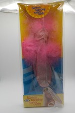 VINTAGE IDEAL SUNTAN TUESDAY TAYLOR DOLL OUTFIT PINK DRESS W/ FEATHERS NRFB 1977