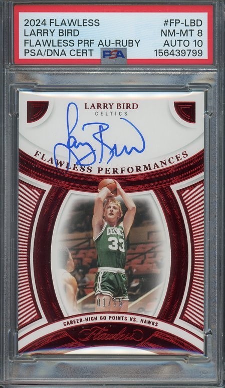 2024 Flawless #FP-LBD Larry Bird 1/15 HOF NM-MT PSA 8 Auto 10 PSA/DNA Cert 9799
