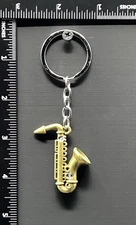 Saxophone Keychain -  (Gold) Music Jazz  Keychain/Keyring