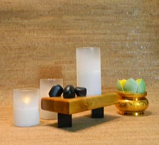 ZEN solid oak Pillar Candle Holder