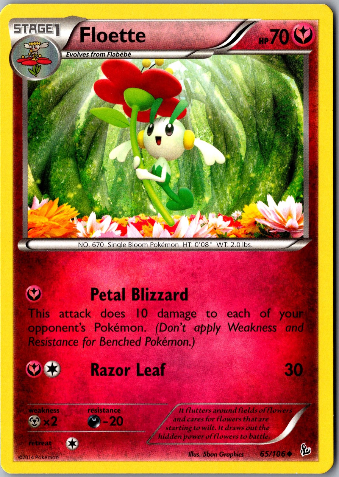 Floette (65) 65/106 Uncommon XY - Flashfire LP Pokemon Card