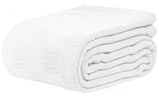 Linteum Textile Hospital Thermal SNAGLESS Spread Blanket, 100% Cotton (74x100