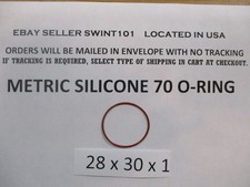 28mm ID x 30mm OD x 1mm thick SILICONE O-ring. Quan 1.