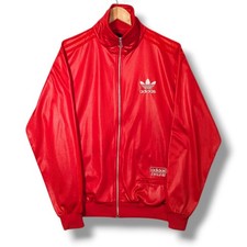 Adidas Chile 62 Track Jacket Mens Medium Red Tracksuit Top Wet Look Originals