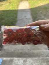 Red Cracked Glass Marbles 55 count size 2